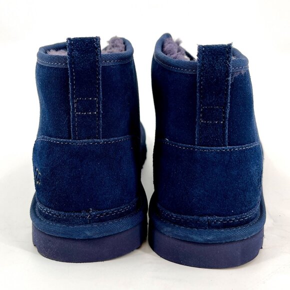 UGG Neumel Blue Suede Sheerling Lined Tie Up Chukka Boots Sz 12 UGG Neumel Chukka Boots Size 12 Navy Suede Wool Lining Lace  main image 4